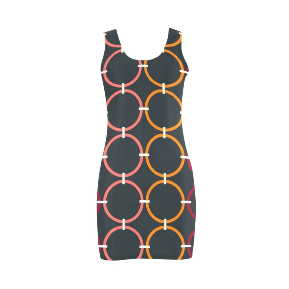 colored rings print 6BC Medea Vest Dress (Model D06)