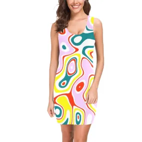 colored splat print 2 Medea Vest Dress (Model D06)