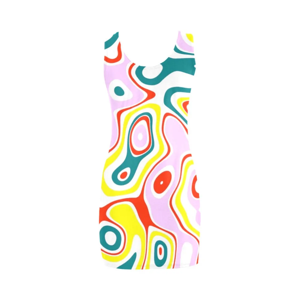 colored splat print 2 Medea Vest Dress (Model D06)