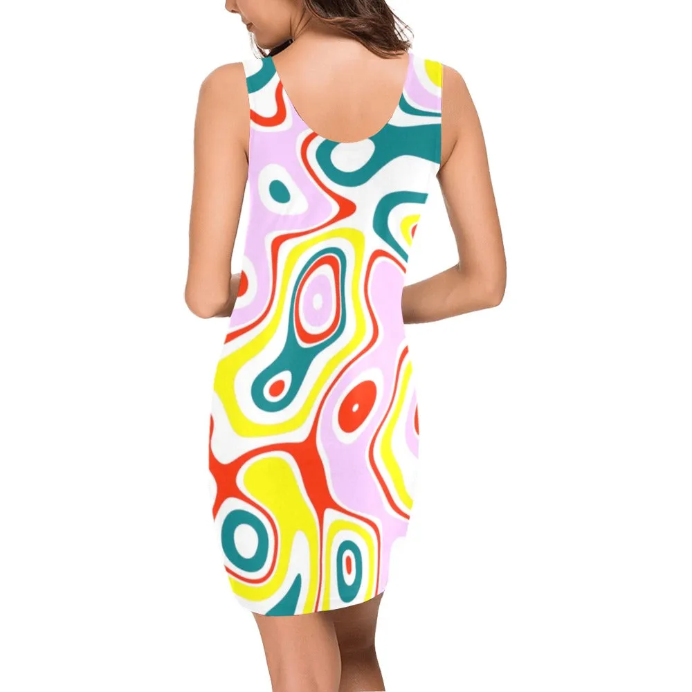 colored splat print 2 Medea Vest Dress (Model D06)