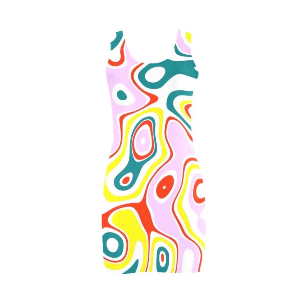 colored splat print 2 Medea Vest Dress (Model D06)