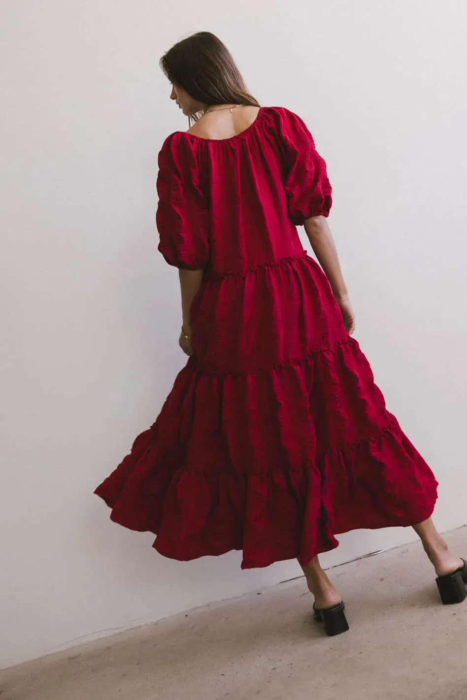 Corinne Tiered Maxi Dress in Red - FINAL SALE