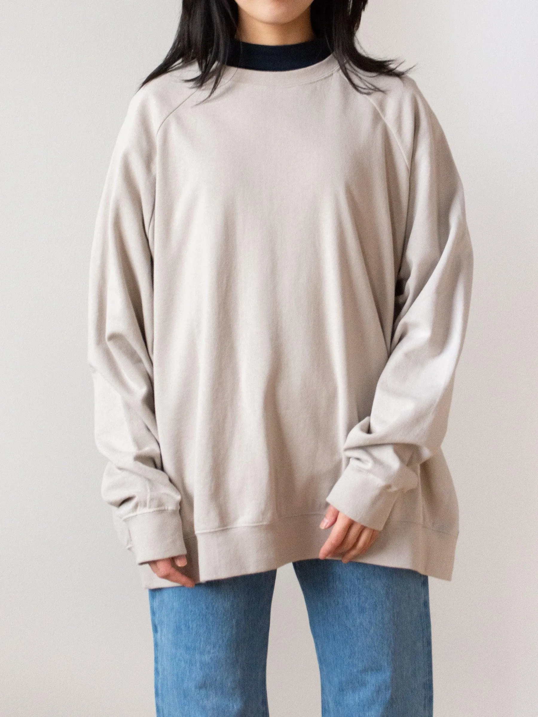 Cotton Big Sweatshirt - Beige