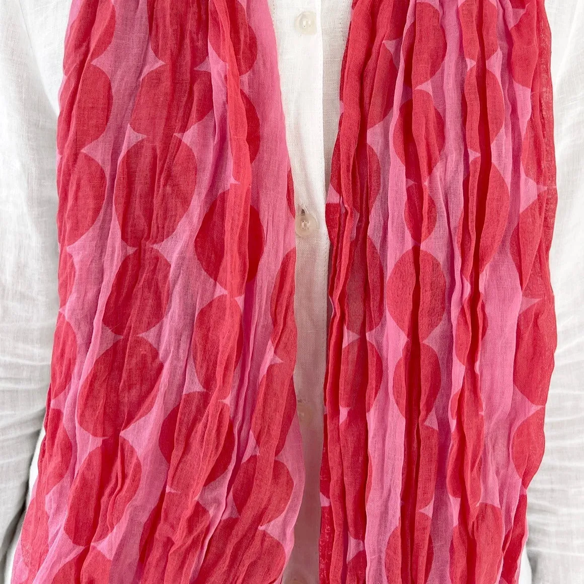 Cotton Scarf: Retro Red Dots