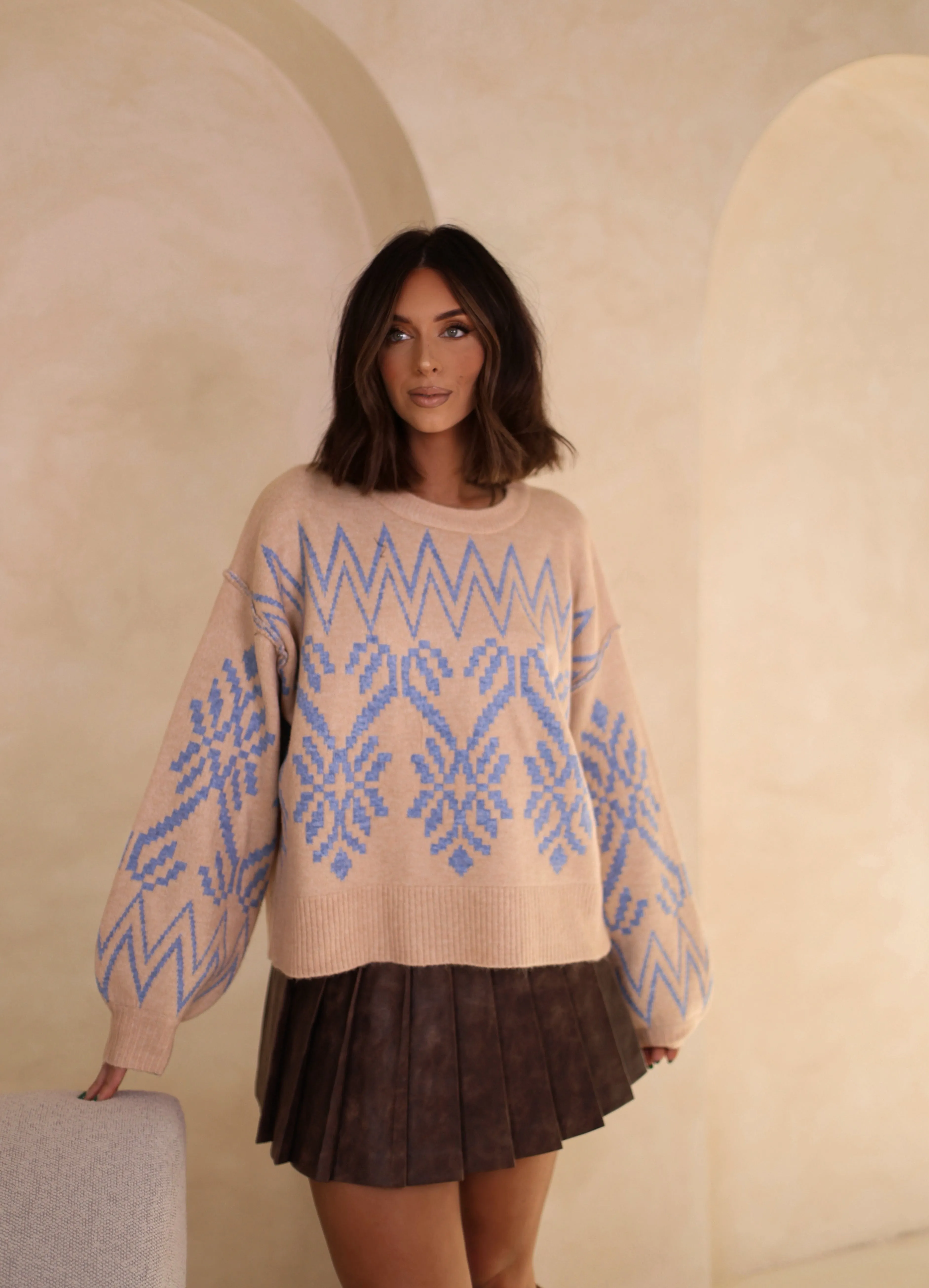 Cream Alpine Knit Sweater