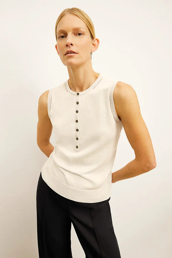 Crimmins Top - Cotton Silk Knit :: Ivory