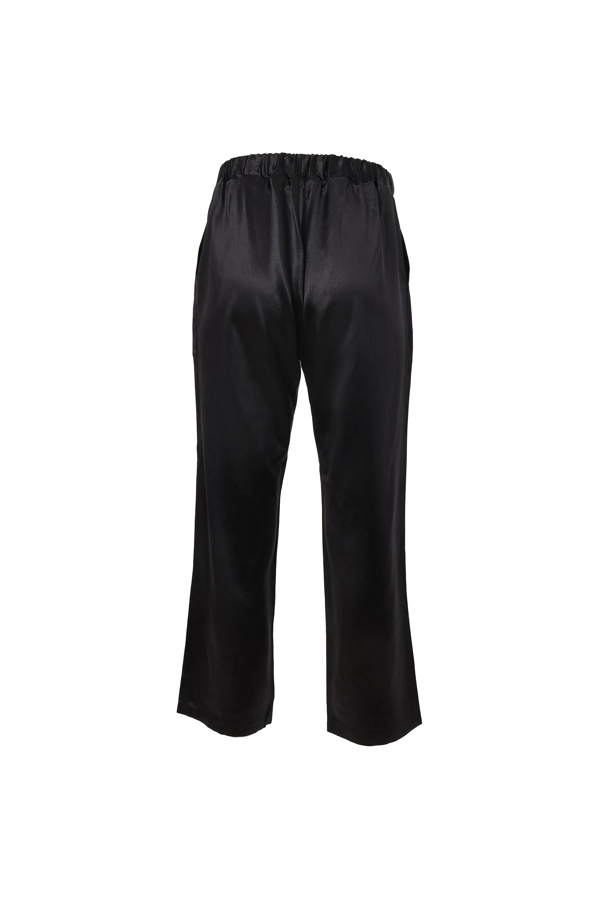 Cropped Silk Pants In Black