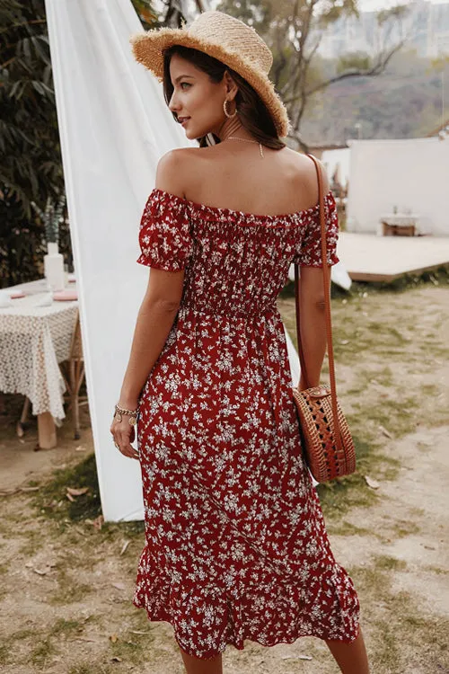 Days Like This Printed Off Shoulder Midi Dress - 3 Colors