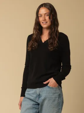 Deep V Neck Sweater_Black