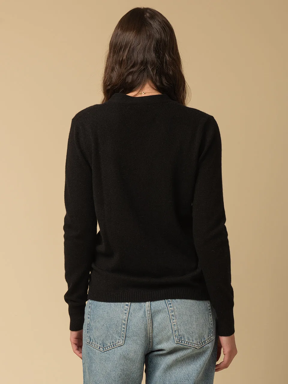 Deep V Neck Sweater_Black