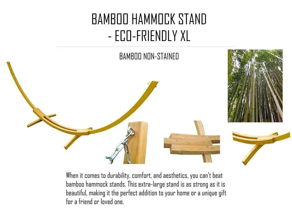 Deluxe Quilted Hammock with Bamboo Stand