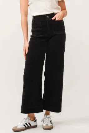 DJ Audrey Corduroy Wide Leg Pants- Black