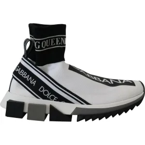 Dolce & Gabbana Chic Black and White Sorrento Slip-On Sneakers