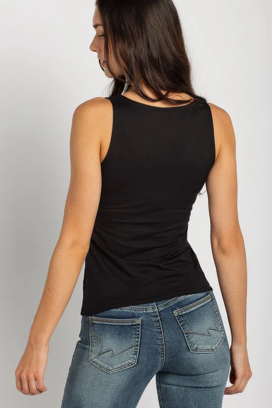 Double Brushed Sleeveless V-Neck