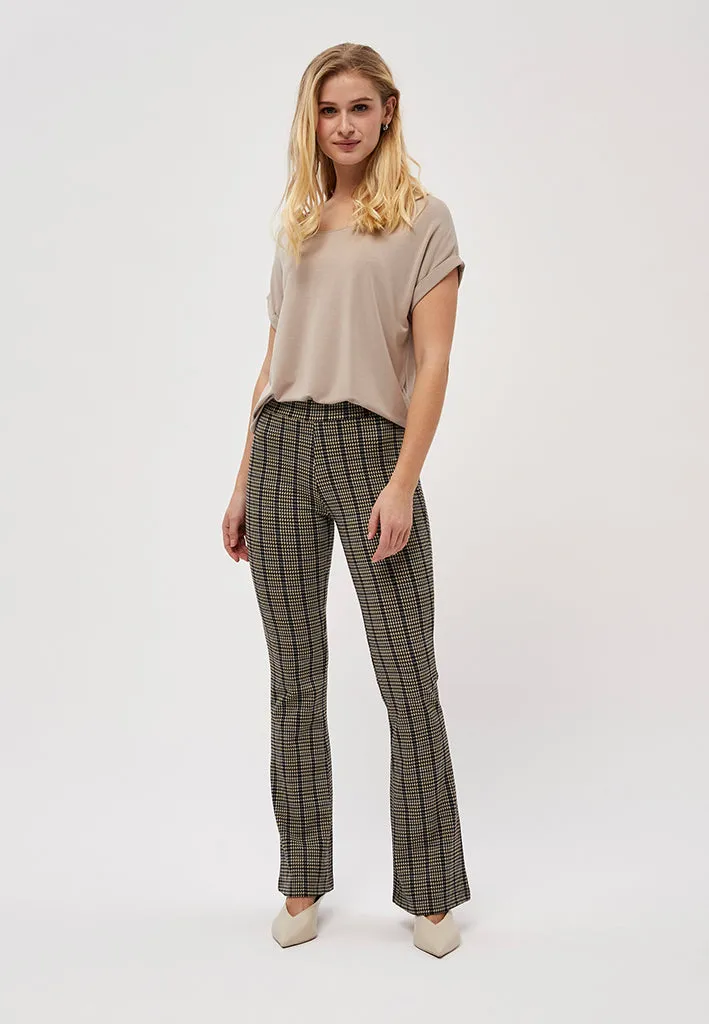 DSEninna Flared Leggings - Cobblestone Checked