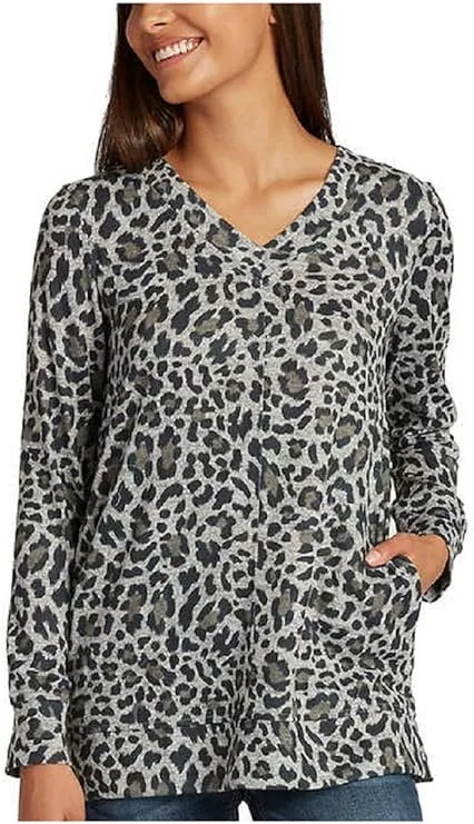 Ellen Tracy Women's Cozy V-Neck Tunic with Pockets