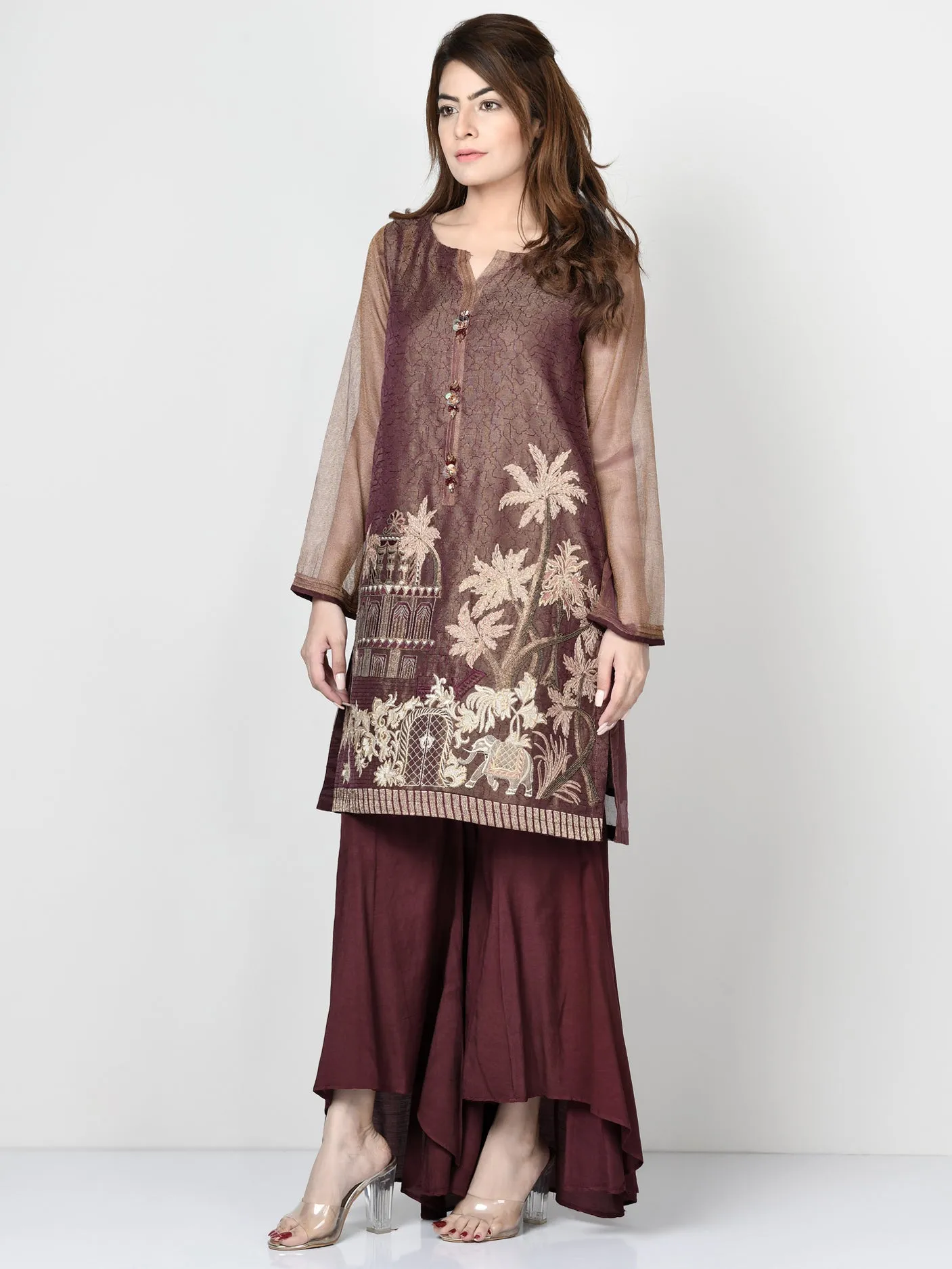 Embroidered Zarri Net Suit