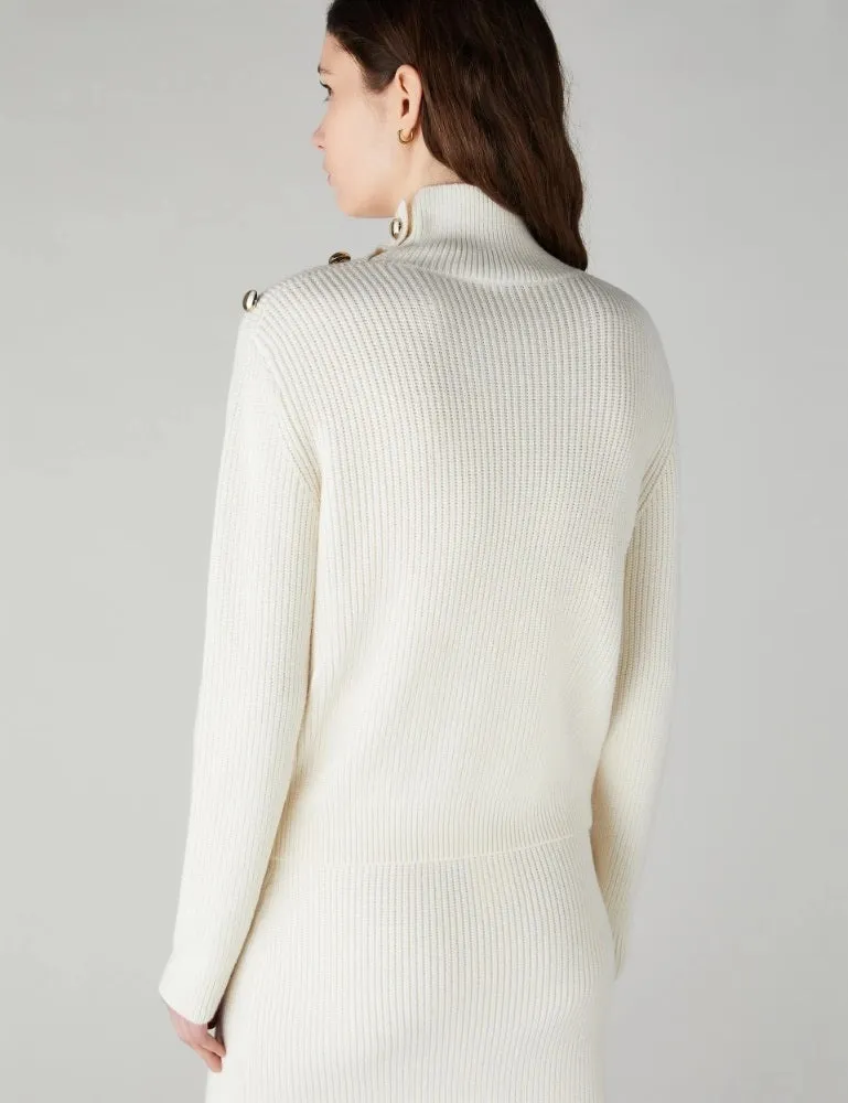 Emme Jeff Knit High Neck Sweater Off-white