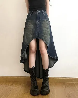 Engledosa Asymmetric Denim Skirt