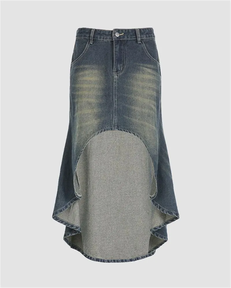 Engledosa Asymmetric Denim Skirt