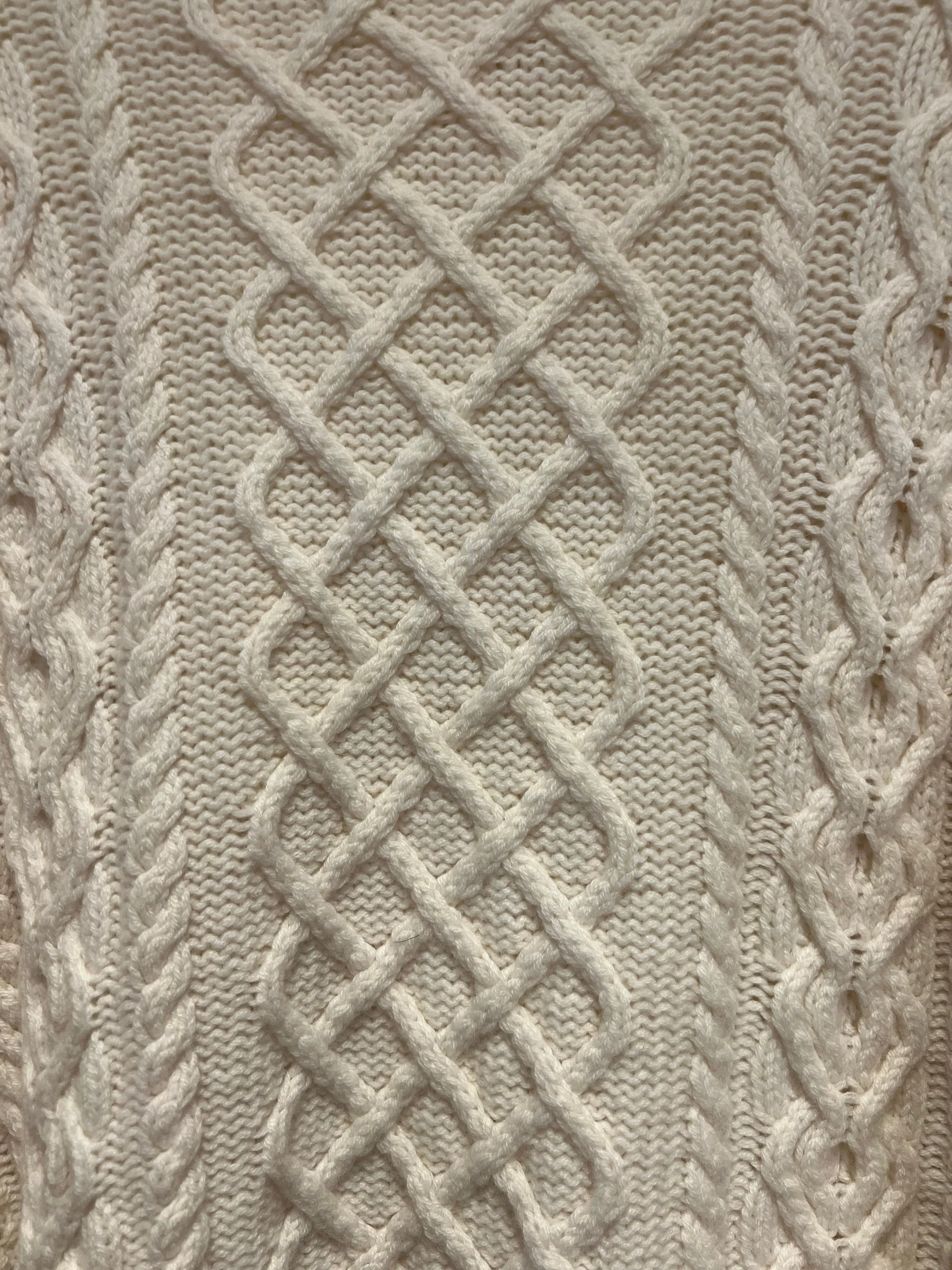 English Weather Cream Cashmere Aran Sweater