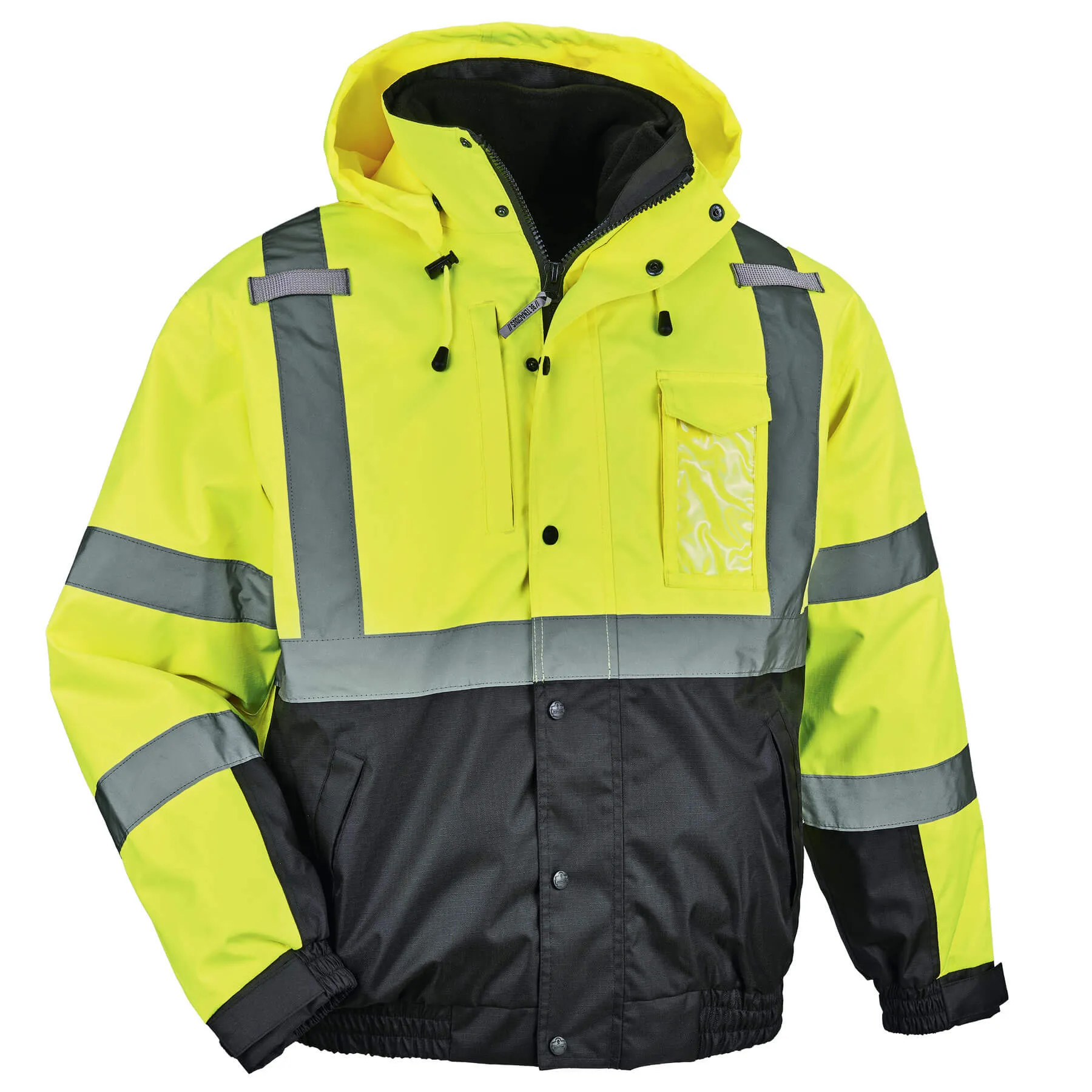 Ergodyne 25595 GloWear 8381 Type R Class 3 Performance 3-in-1 Bomber Jacket, XL, HV Lime