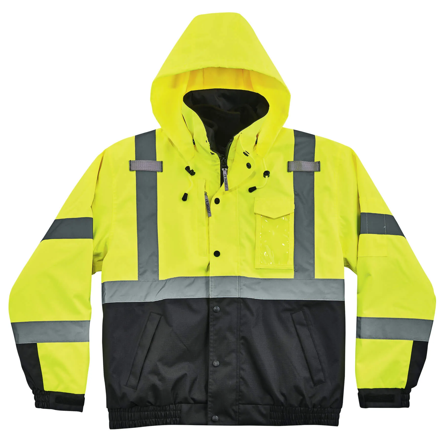 Ergodyne 25595 GloWear 8381 Type R Class 3 Performance 3-in-1 Bomber Jacket, XL, HV Lime