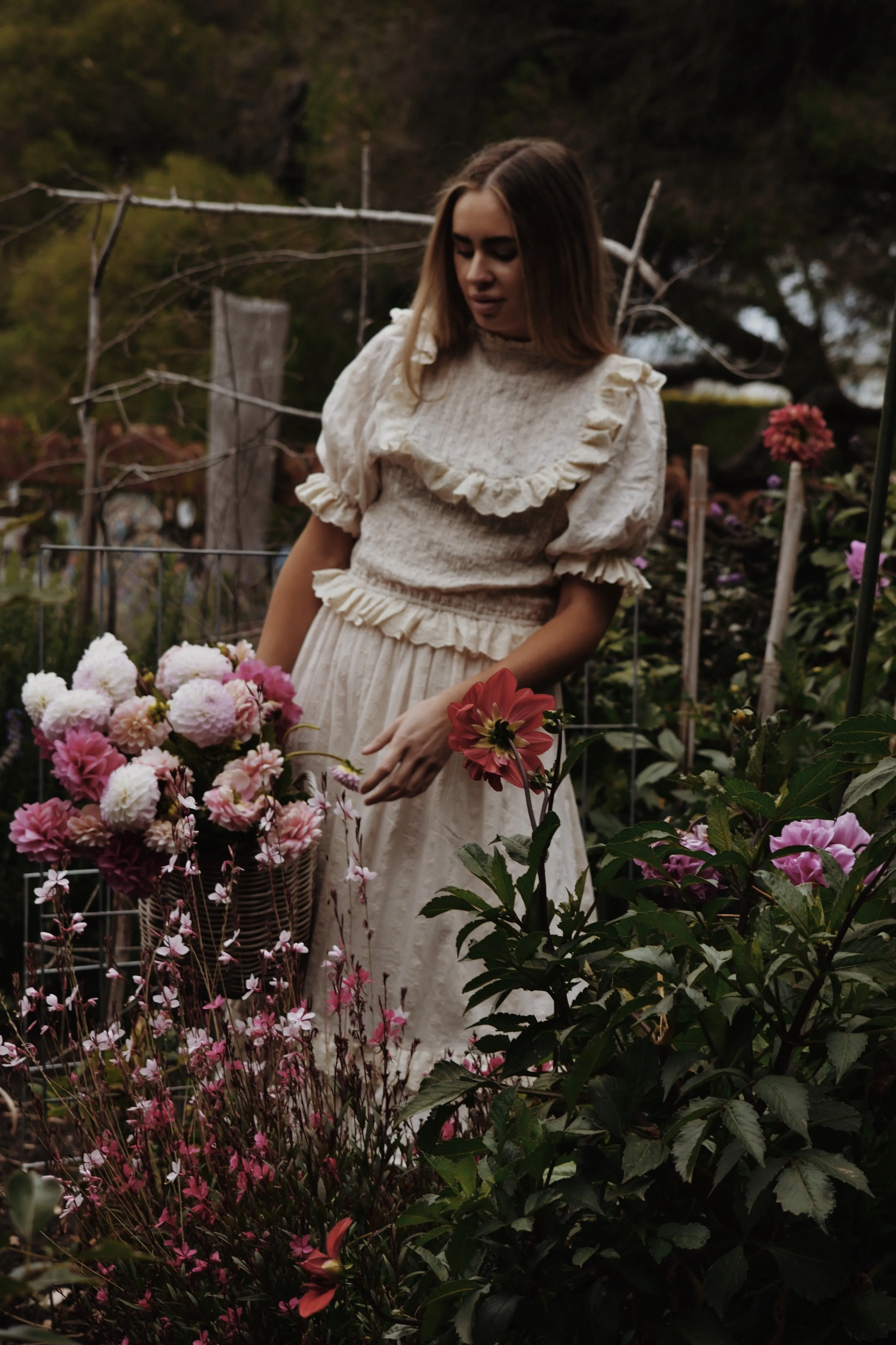 ESLEY DRESS ANTIQUE WHITE COTTON LACE