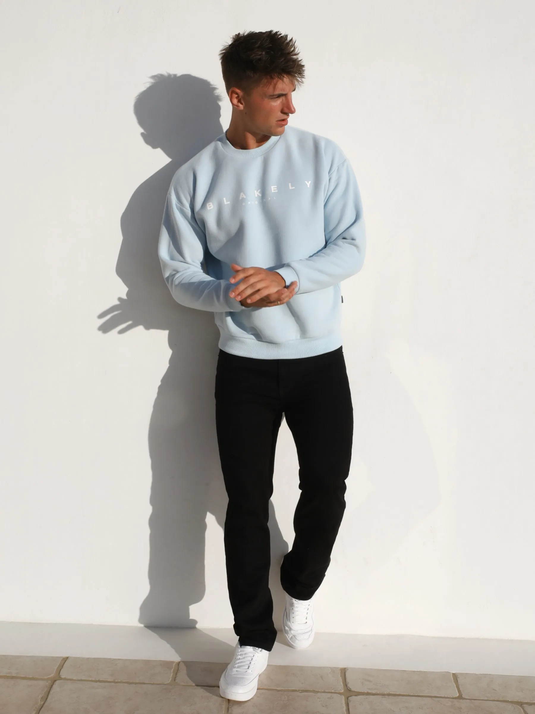 Evolved Relaxed Sweater - Light Blue