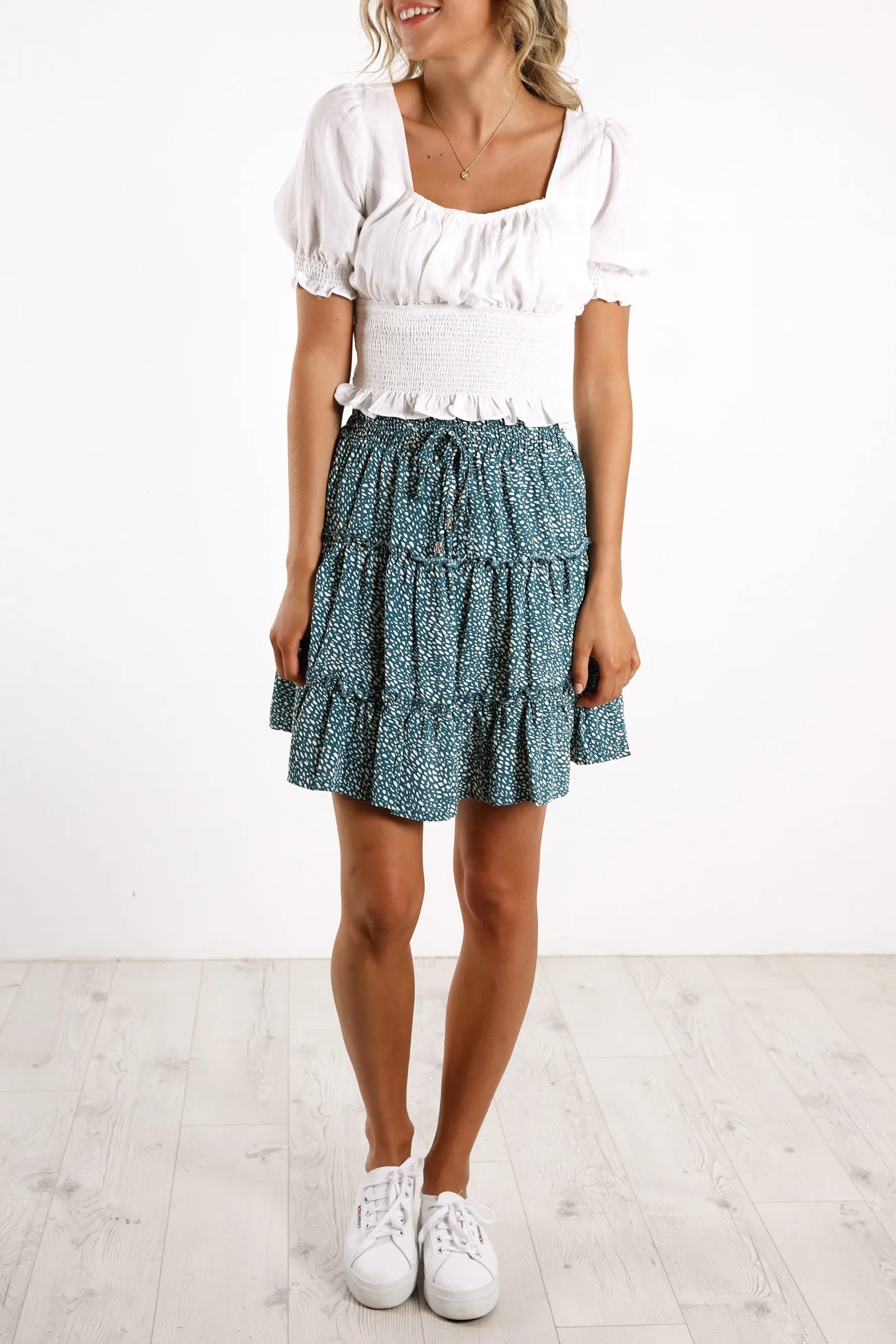 Feel Good Skirt Green Print