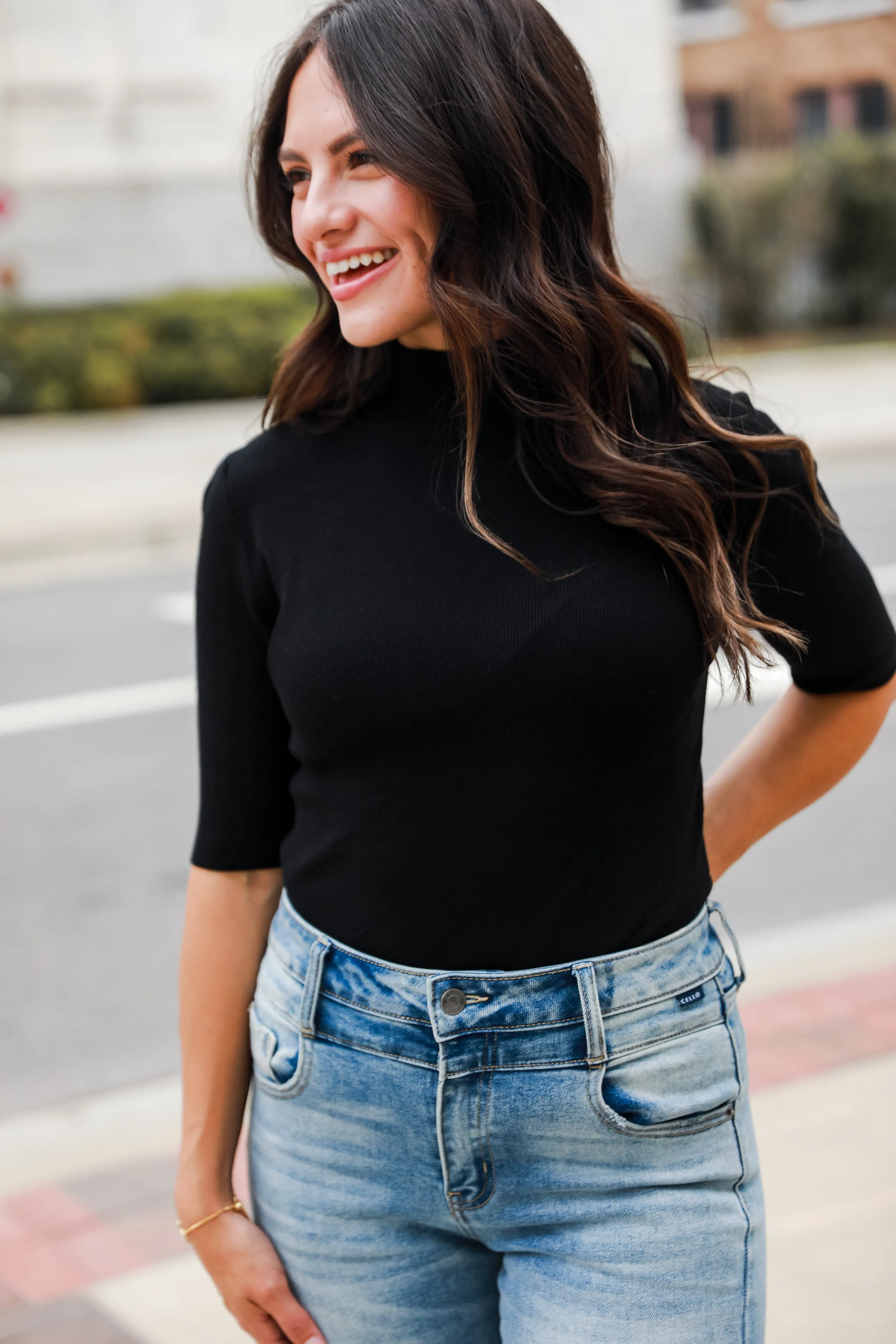 FINAL SALE - In This Moment Mock Neck Knit Top