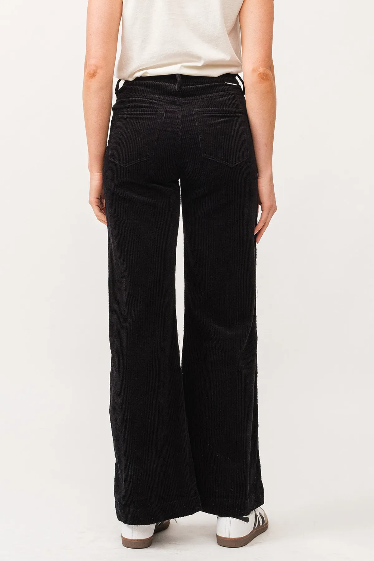 Fiona High Rise Wide Leg Jean | Black Corduroy