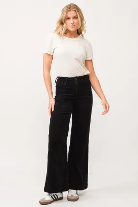 Fiona High Rise Wide Leg Jean | Black Corduroy