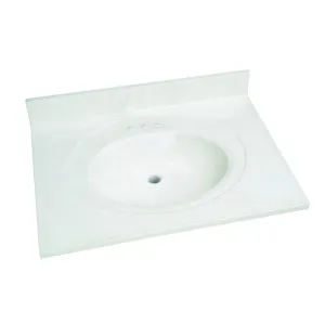 Foremost WW-2231 Vanity Top, 31 in OAL, 22 in OAW, Marble, White, Countertop Edge