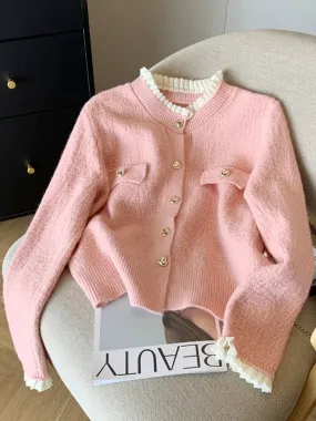 Gia Cute Heart Cardigans in Pink