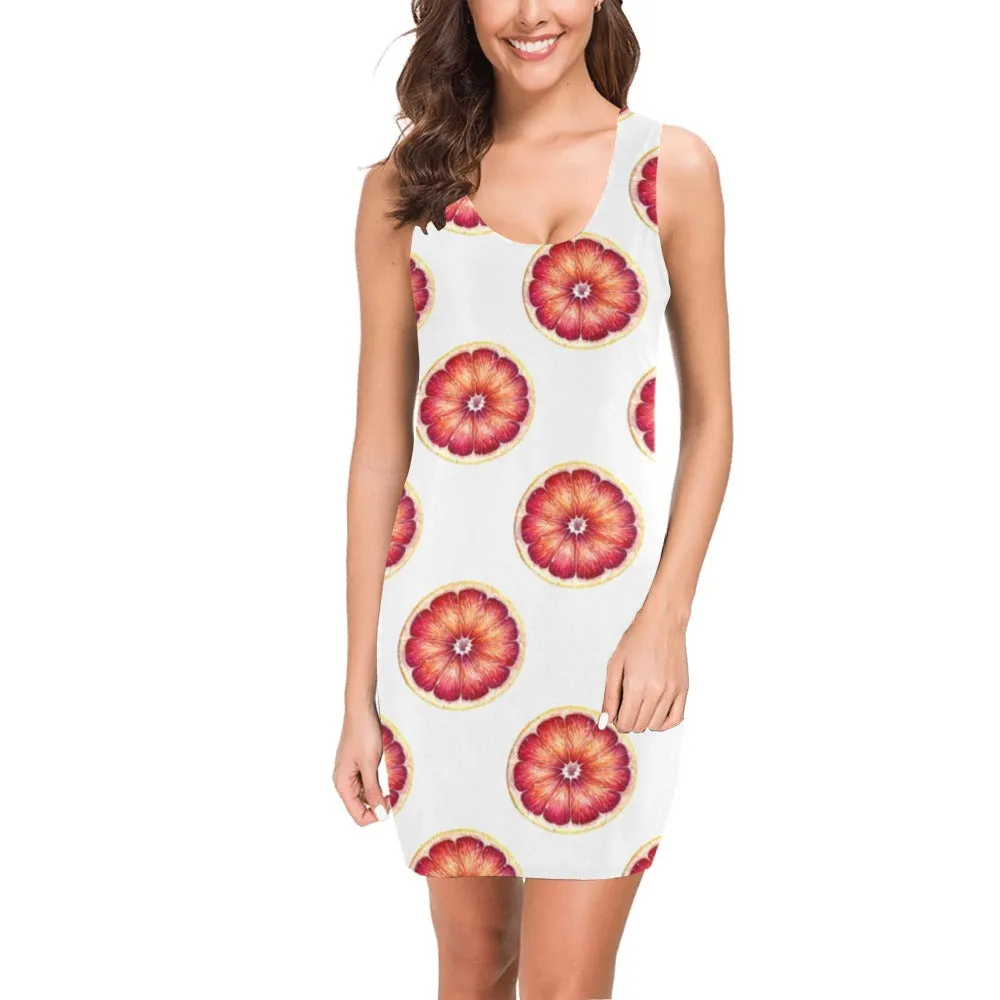 grapefruit wheel print Medea Vest Dress (Model D06)