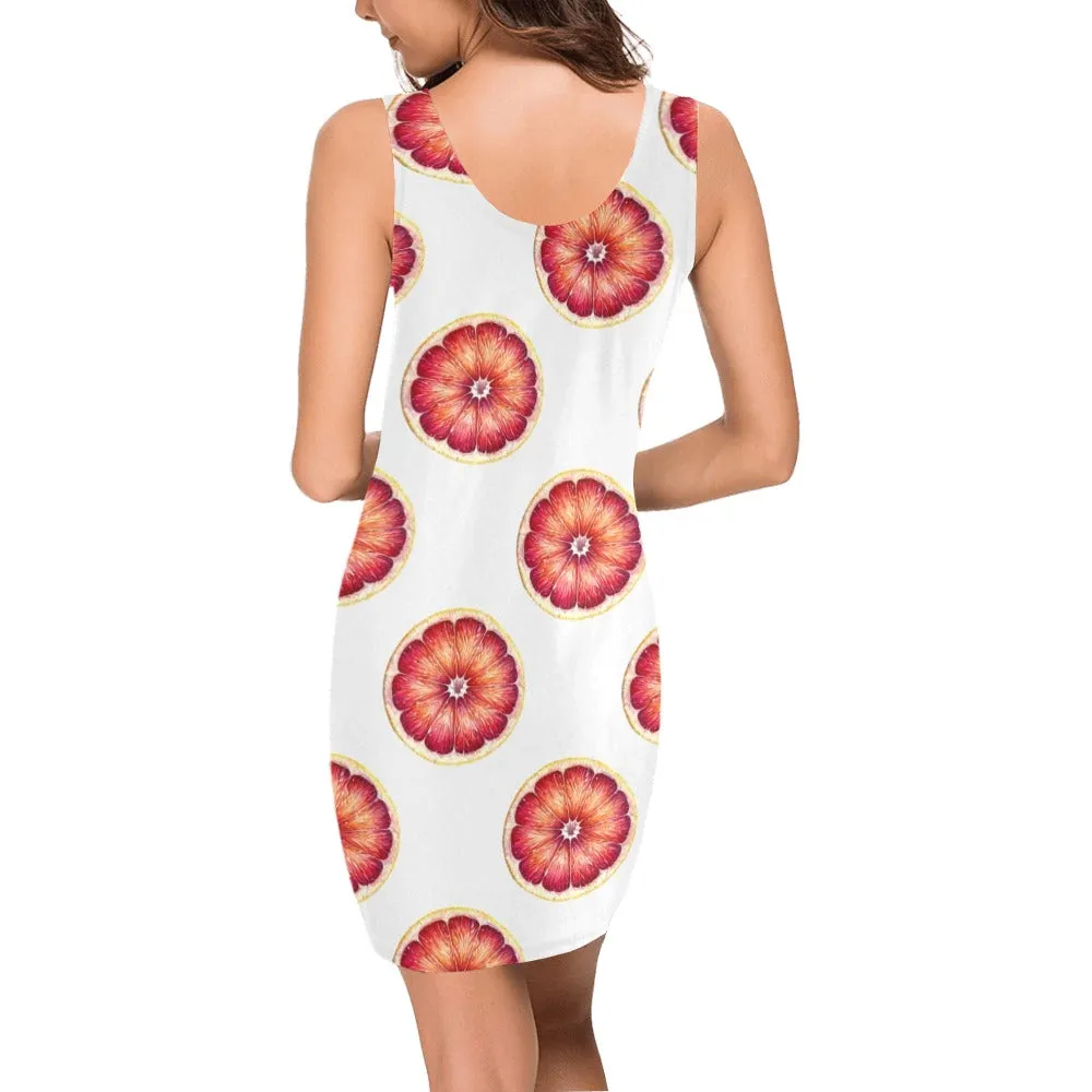 grapefruit wheel print Medea Vest Dress (Model D06)