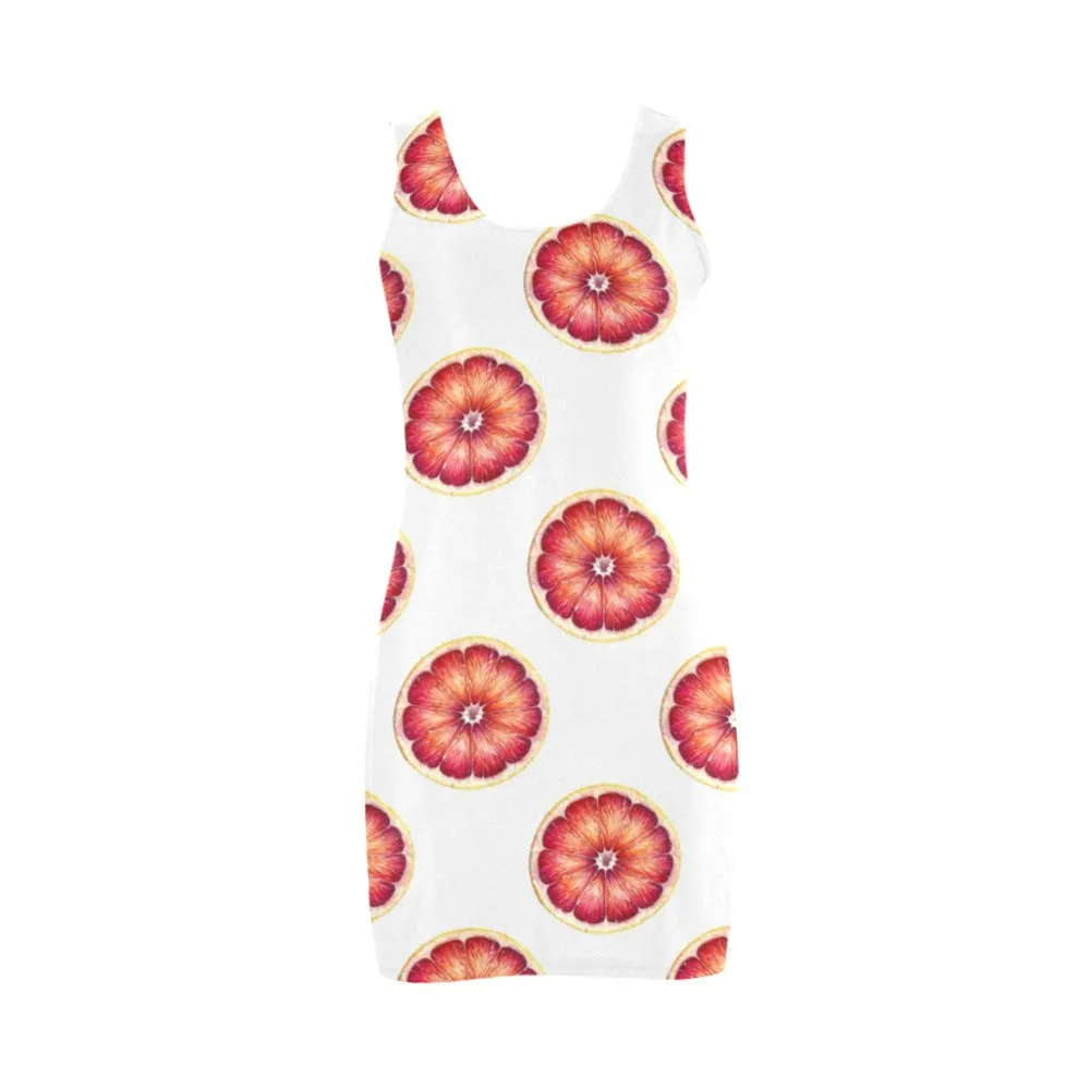 grapefruit wheel print Medea Vest Dress (Model D06)