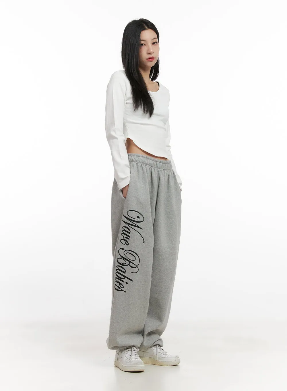 Graphic Lettering Sweatpants CN416