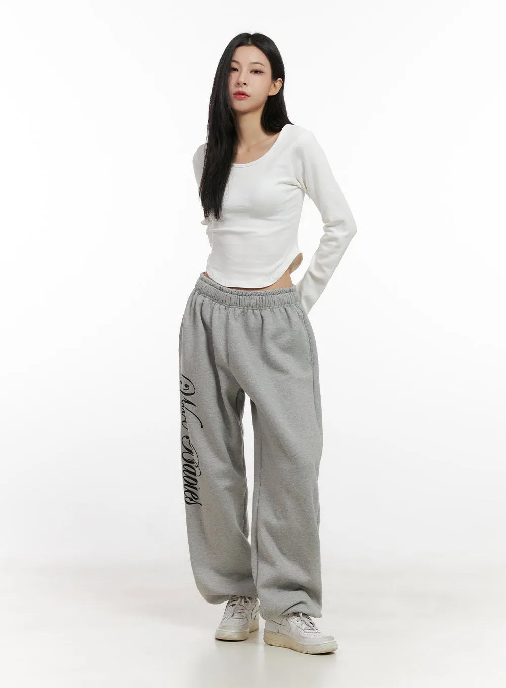 Graphic Lettering Sweatpants CN416