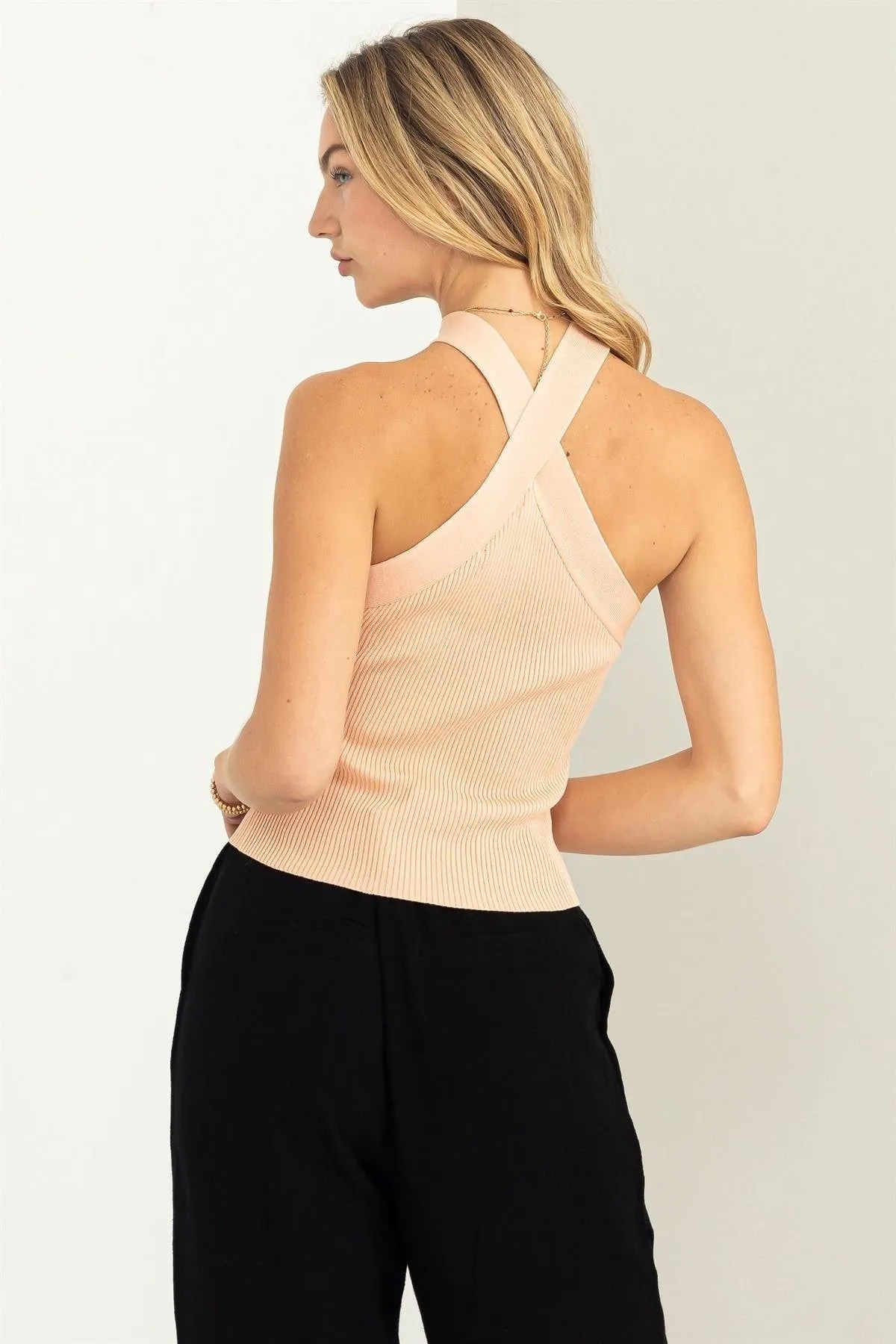 Halter Neck Sleeveless Sweater Tops