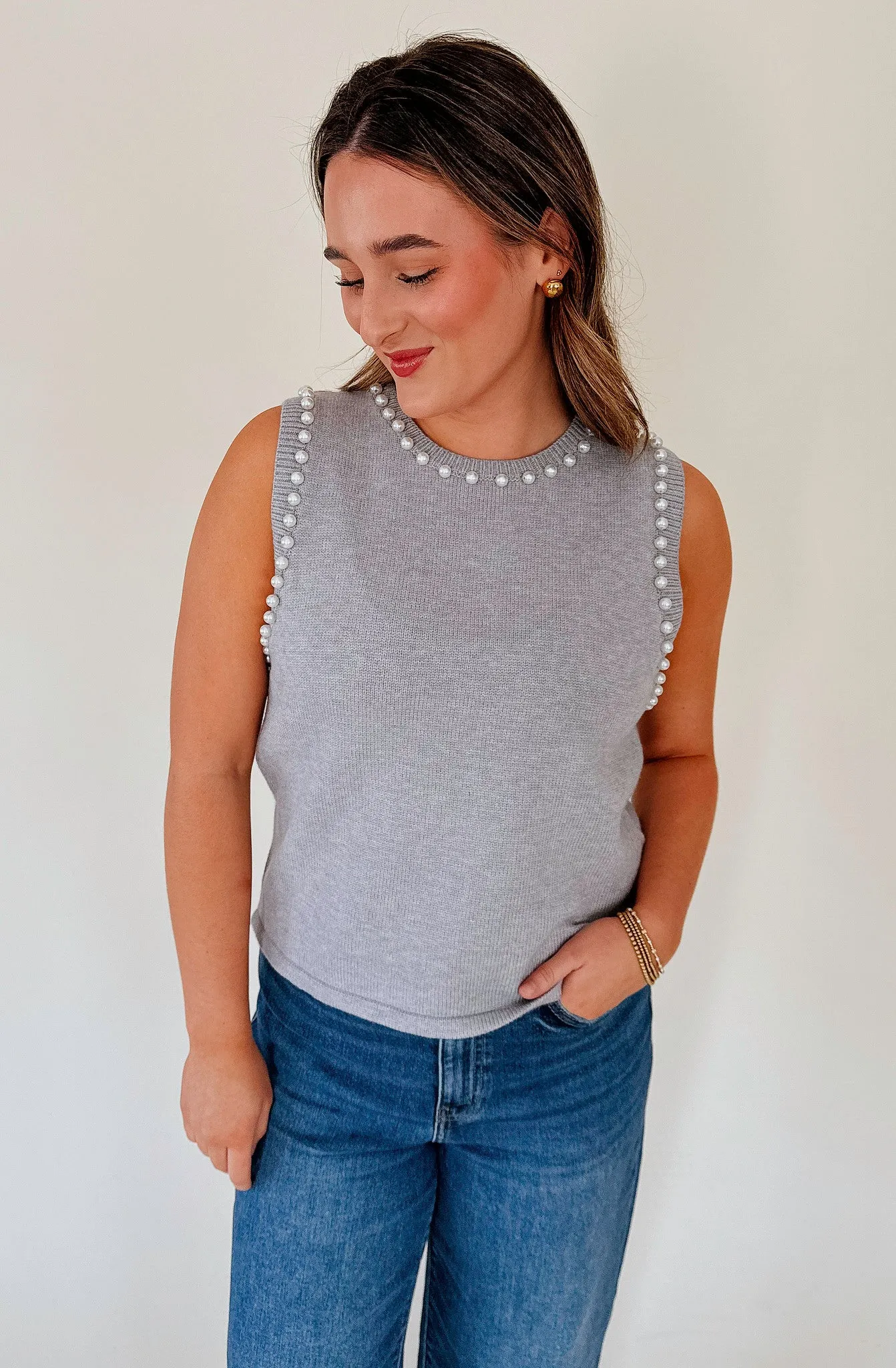 HANNAH PEARL KNIT TOP