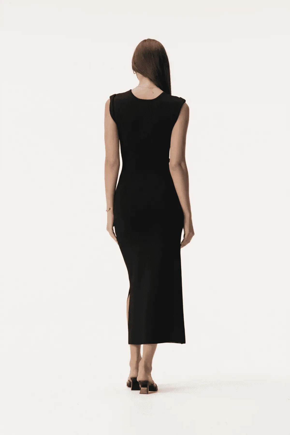 HEATHER KNIT DRESS BLACK