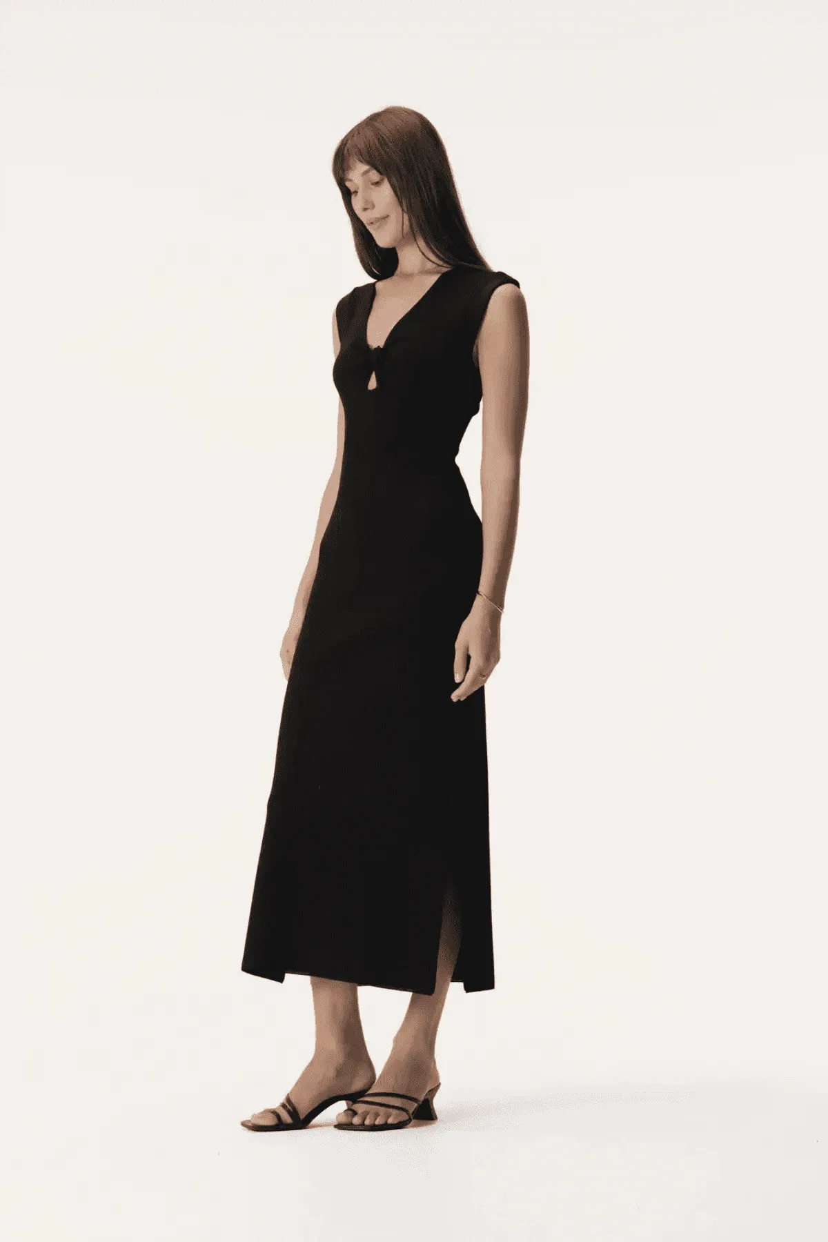 HEATHER KNIT DRESS BLACK