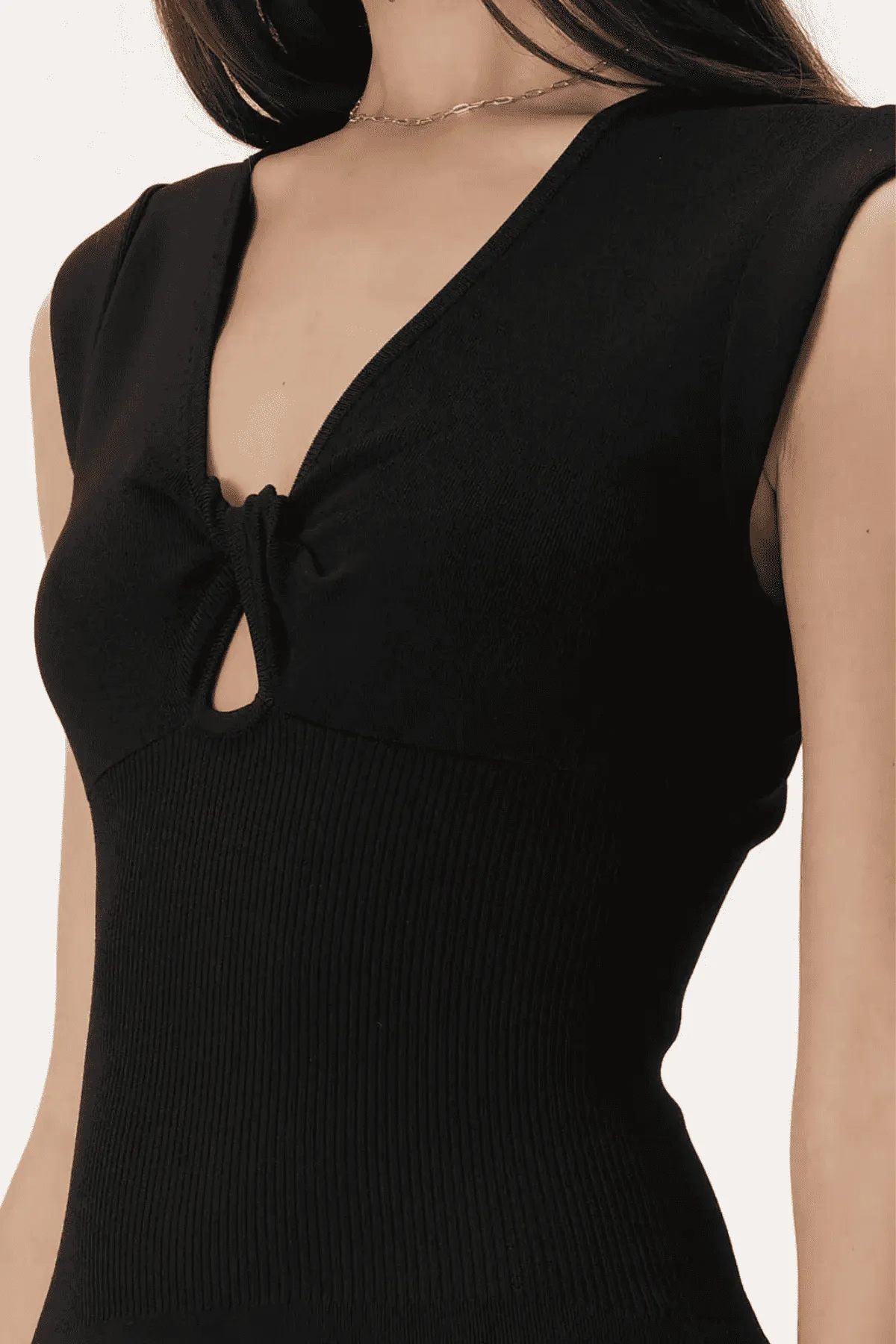 HEATHER KNIT DRESS BLACK