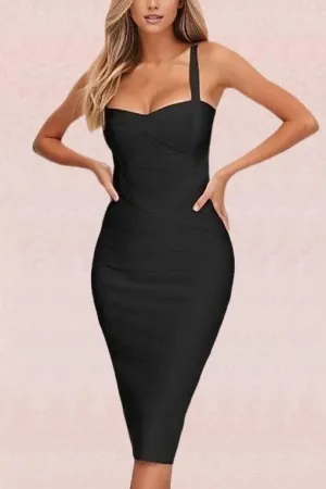 Heidi Bandage Midi Dress - Classic Black