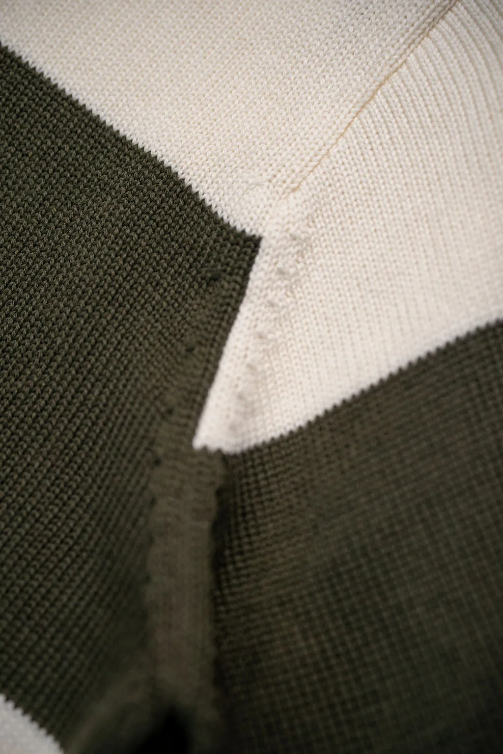 Heimat Textil Rugby Harbor Sweater - Seashell/Military Green