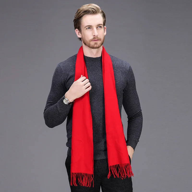 High-end brand 2021 winter cashmere scarf Men and women with pure wool warm retro thickened long collar