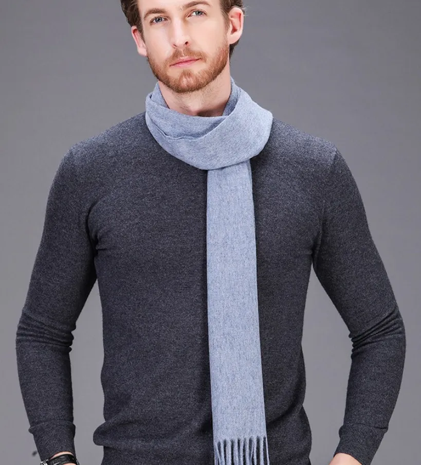 High-end brand 2021 winter cashmere scarf Men and women with pure wool warm retro thickened long collar