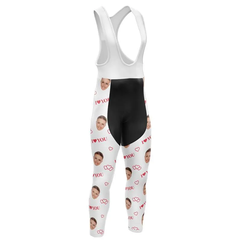 I love you Custom Face Bib Pants (white)